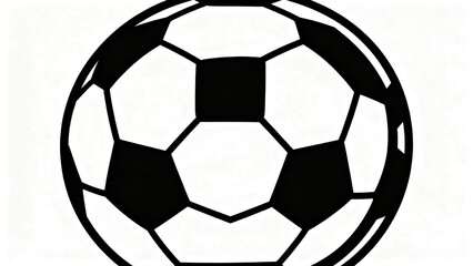 Fototapeta premium is a simple, black and white illustration of a classic soccer ball. The ball features a traditional pattern of pentagons and hexagons,