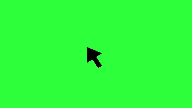 Black cursor arrow on a bright green background with no other elements