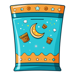 Ramadan Kareem Food Package Design Islamic Crescent Moon Vector Illustration