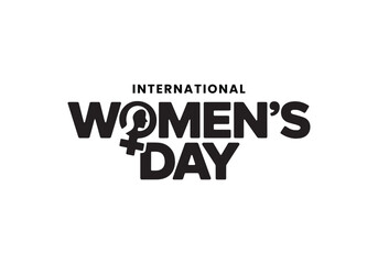 International Women&rsquo;s Day Bold Typography with Feminist Symbol Design