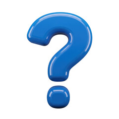 Naklejka premium A large blue question mark isolated on transparent background