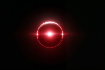 Naklejka premium Glowing red abstract sphere on black background