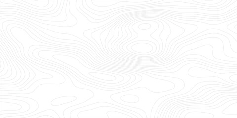 Abstract topographic map background with black contour lines representing land elevation and mountain geography, combined with light gray organic terrain curves in a subtle minimalist design. © Hasan