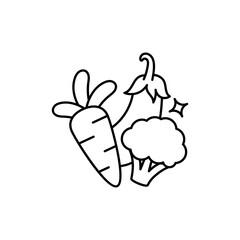 Fototapeta premium Fresh Vegetables icon set in different style with white background illustration