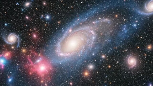 A mesmerizing view of a cluster shines brightly in the dark space.