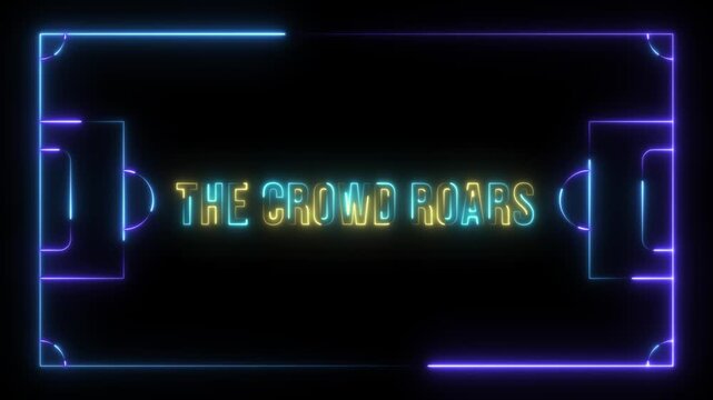 The triumphant declaration "THE CHAMP IS HERE" blazes in vivid neon, framed by an electrifying, glowing sports arena design. 4k video