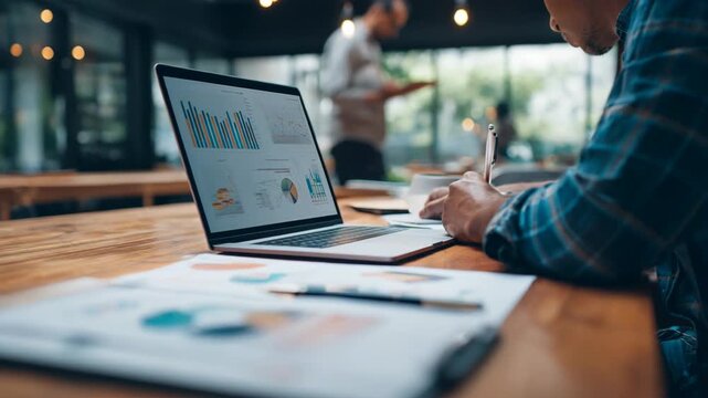 Medium shot of a startup founder reviewing customized PEO packages with an advisor focusing on scalable benefits and compliance support to boost innovation.