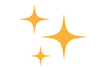 Obraz premium Orange sparkle star icon vector, glowing shine symbol, magic light effect, twinkle stars design, modern flat graphic for apps, websites, UI, branding, digital decoration