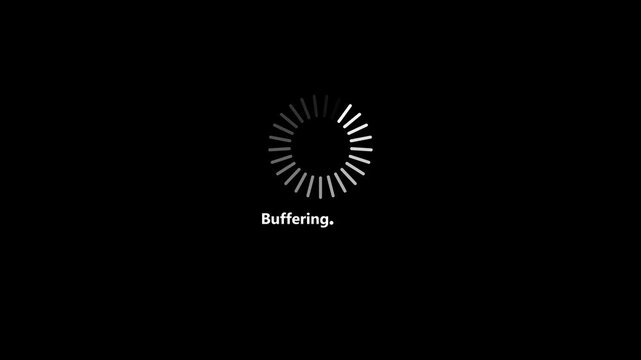 Buffering black circle icon animation on white background. Charging upload download loading bar footage.Buffering and buffering icon animation, Loading circle icon animation on black background.