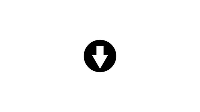 Arrow sign animated on a white background.Neon arrow vector sign. Light arrow retro glow effect,Abstract glowing neon directional arrow loading icon animation. glowing neon arrow concept 4k video.