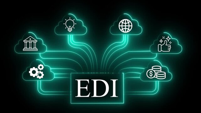 Modern EDI eco energy concept featuring an eco friendly bulb with a recycle symbol as a vector icon design for business web communication and social media network technology