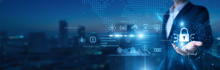 Hands of cybersecurity expert protecting digital systems, network security layers, threat detection, data protection frameworks, risk prevention, and cyber defense infrastructure. © TechLens