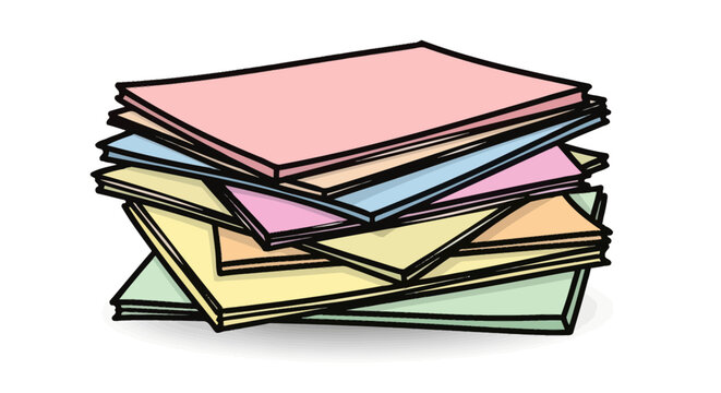 Stack of colorful paper sheets.