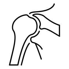 Minimalist vector icon representing the complex structure of the human shoulder joint.
