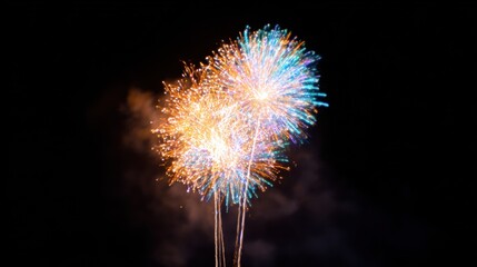 Fireworks light up the night sky during a city celebration in summer
