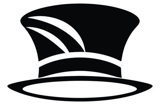 dr seuss hat icon silhouette line art vector illustration with a white background