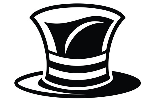 dr seuss hat icon silhouette line art vector illustration with a white background