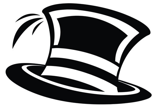 dr seuss hat icon silhouette line art vector illustration with a white background