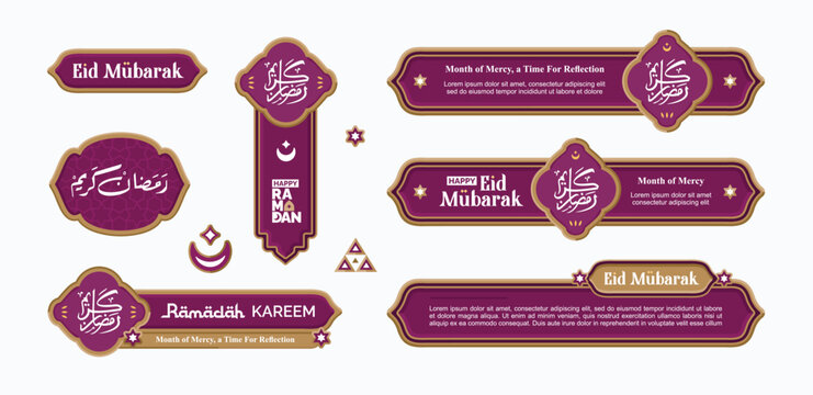 Tag Collection ramadan, The lower third is Ramadan themed with magenta color for the streaming channel and name tag.