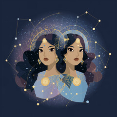 AI Geminiの双子座。星占い。星座