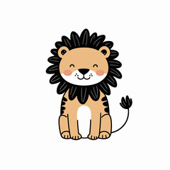 Fototapeta premium cute sticker image of a lion