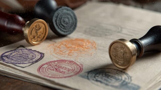 Closeup of procedural paperwork and stamps emphasizing the formal steps in parliamentary treaty approval processes.