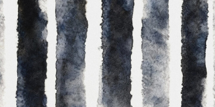 Abstract watercolor painting featuring vertical stripes in shades of black gray and white high quality professional
