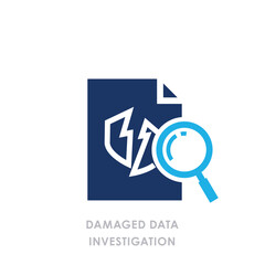 Obraz premium Modern Business Audit Document Icon in Flat Blue Corporate Style