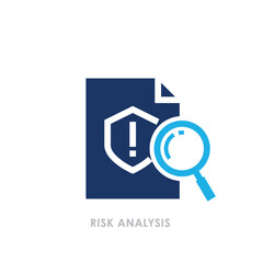 Obraz premium Modern Business Audit Document Icon in Flat Blue Corporate Style