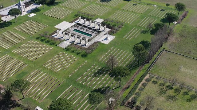 Aerial view of Colleferro Cemetery in Italy