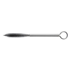 Small cleaning brush with loop on handle on transparent background