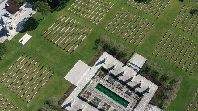 Aerial view of Colleferro Cemetery in Italy