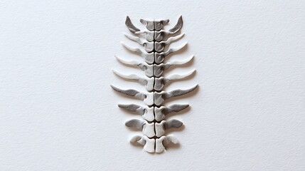 Top view of a delicate spinal column isolated on white background © Tanvir