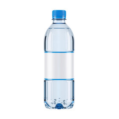 Naklejka premium Pure Clarity: A Sleek Water Bottle with Blue Cap Awaits Custom Branding in Pristine Isolation