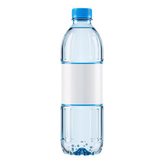 Naklejka premium Pure Clarity: A Sleek Water Bottle with Blue Cap Awaits Custom Branding in Pristine Isolation