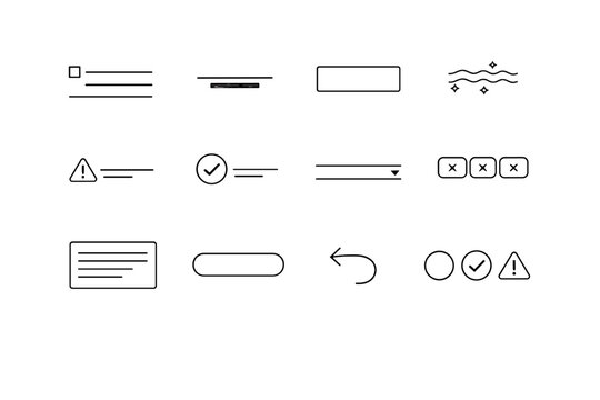 Hint message skeleton button placeholder vector dropdown grid row icon blank