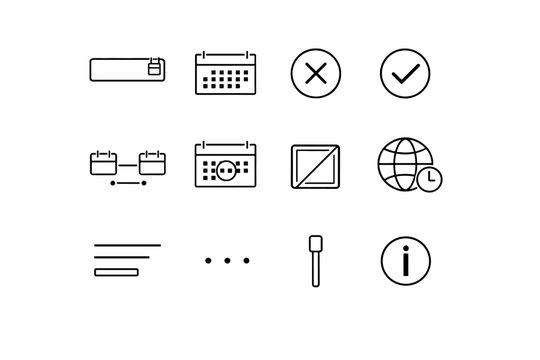 Valid dots date icons info popover vector icon bars mark tick field