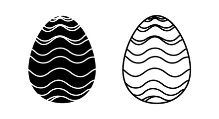 Abstract black and white wave pattern egg design vector illustration Vector