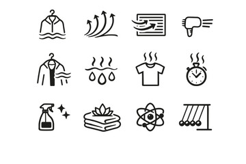 Fototapeta premium Image silhouette focus generation airflow hygiene simple ventilation drying arrows evaporation icon
