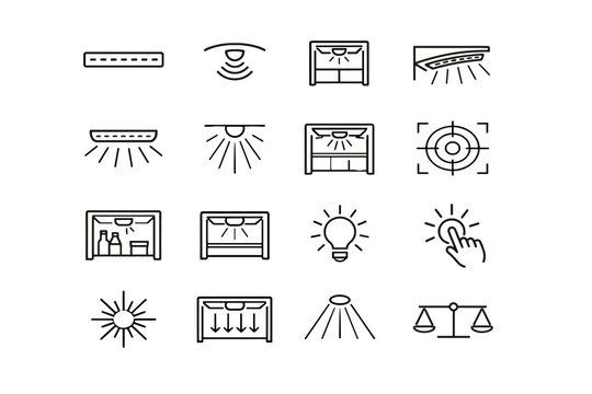 Generation image icon vector logic led light simple illumination silhouette interior focus