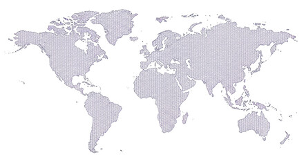 Obraz premium World map made of letters PNG isolated on transparent background, global communication concept for education and geography projects