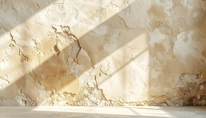 Beige Cracked Plaster Wall Texture &ndash; Peeling Paint Vintage Background