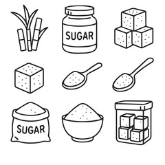 Sugar Editable Stroke Icons vector files 