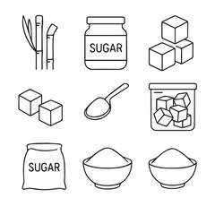 Sugar Editable Stroke Icons vector files 
