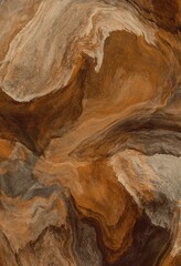 An abstract texture with bubbly, porous patterns in earthy brown, evoking volcanic rock or fossilized earth