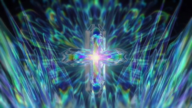 Radiant Crystal Cross Light Burst
