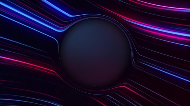 10 seconds web stream starting digital countdown timer in glowing pink and blue neon with flowing energy light beams. Futuristic stream timer animation.