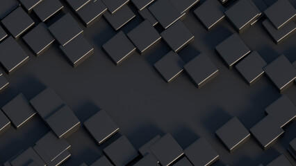 Fototapeta premium 3d rendering of black cube tridimensional background 
