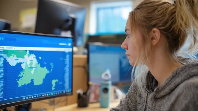 Focused shot of a student interacting with an adaptive online platform that personalizes course schedules based on individual learning pace.