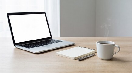 Fototapeta premium Contemporary Workspace Background with Copy Space